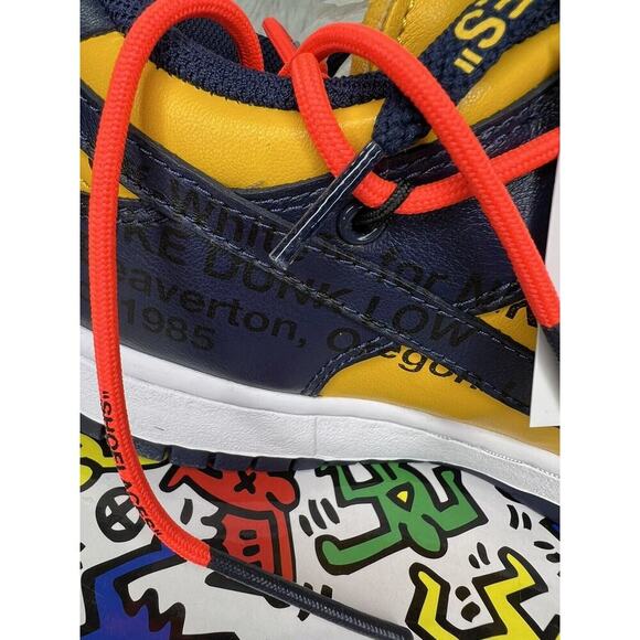 Size 8 - Nike Dunk Low x OFF-WHITE University Gold and Navy CT0856-700 DS OG ALL - Picture 13 of 16